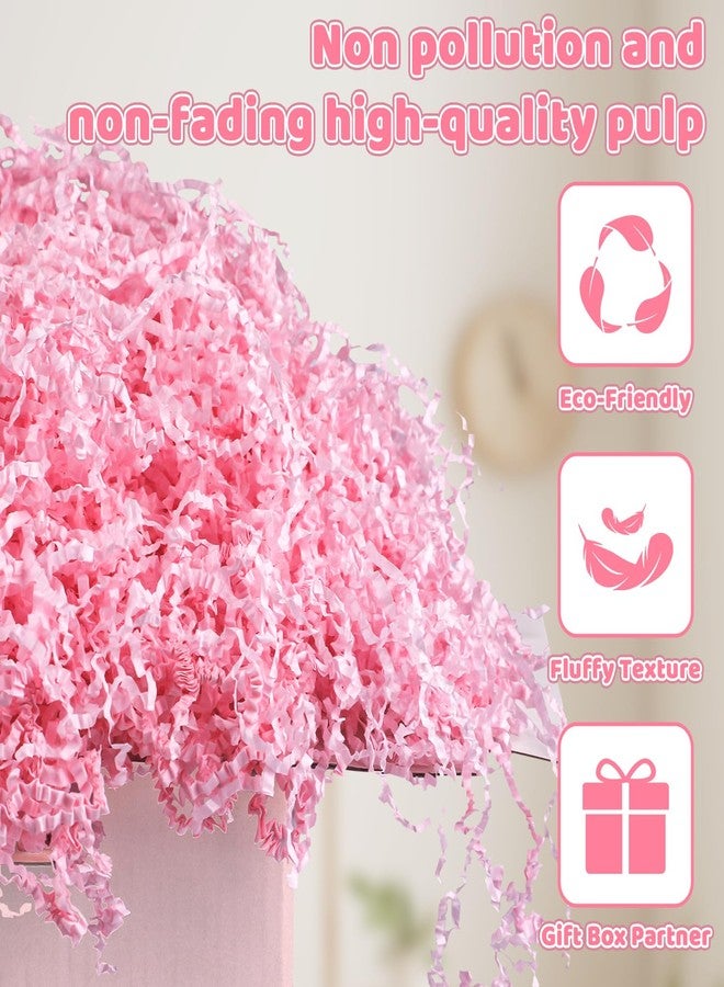 Resflyar 1 LB Crinkle Cut Paper Shred Filler, Pink Crinkle Shredded Paper for Gift Wrapping Basket Filling, Grass Cushion Stuffing for Birthday Wedding Christmas Thanksgiving Decorative Box Wrapping Supplies - Image 3